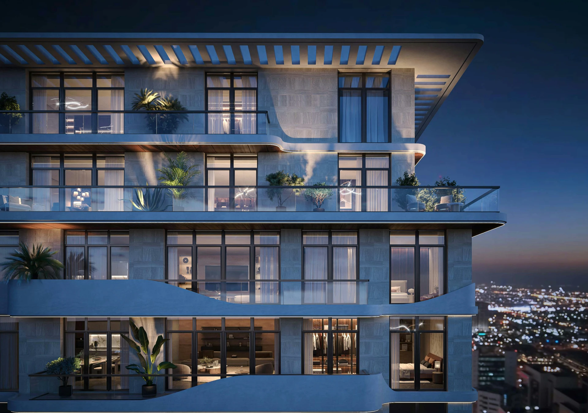 A stunning exterior view of Helvetia Residences showcasing modern architecture and lush surroundings