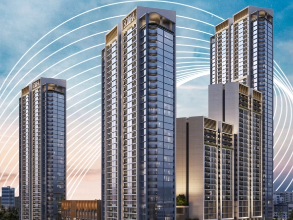 Aerial view of Sobha Oris, a luxurious off-plan project in Duba